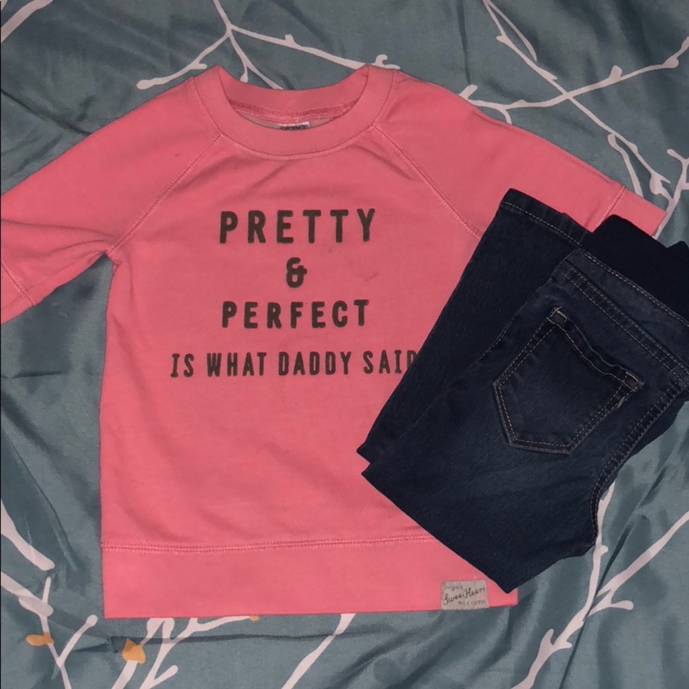 Carter’s top and cat and jack denim